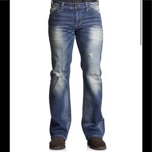 Affliction Relaxed Bootcut Ripped Jeans